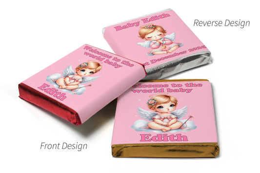 Baby Shower Chocolates - Personalised Favours - Neapolitan Chocolates - Girl V6