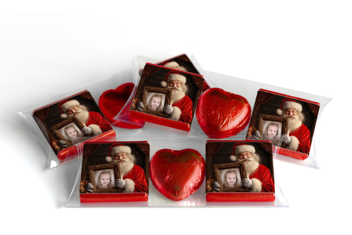 Christmas Chocolate Trio - Neapolitan Chocolates & Chocolate Heart - Your Image V15