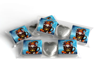 Halloween Gonk Chocolate Trio - Personalised Favours - Neapolitan Chocolates & Chocolate Heart - V5