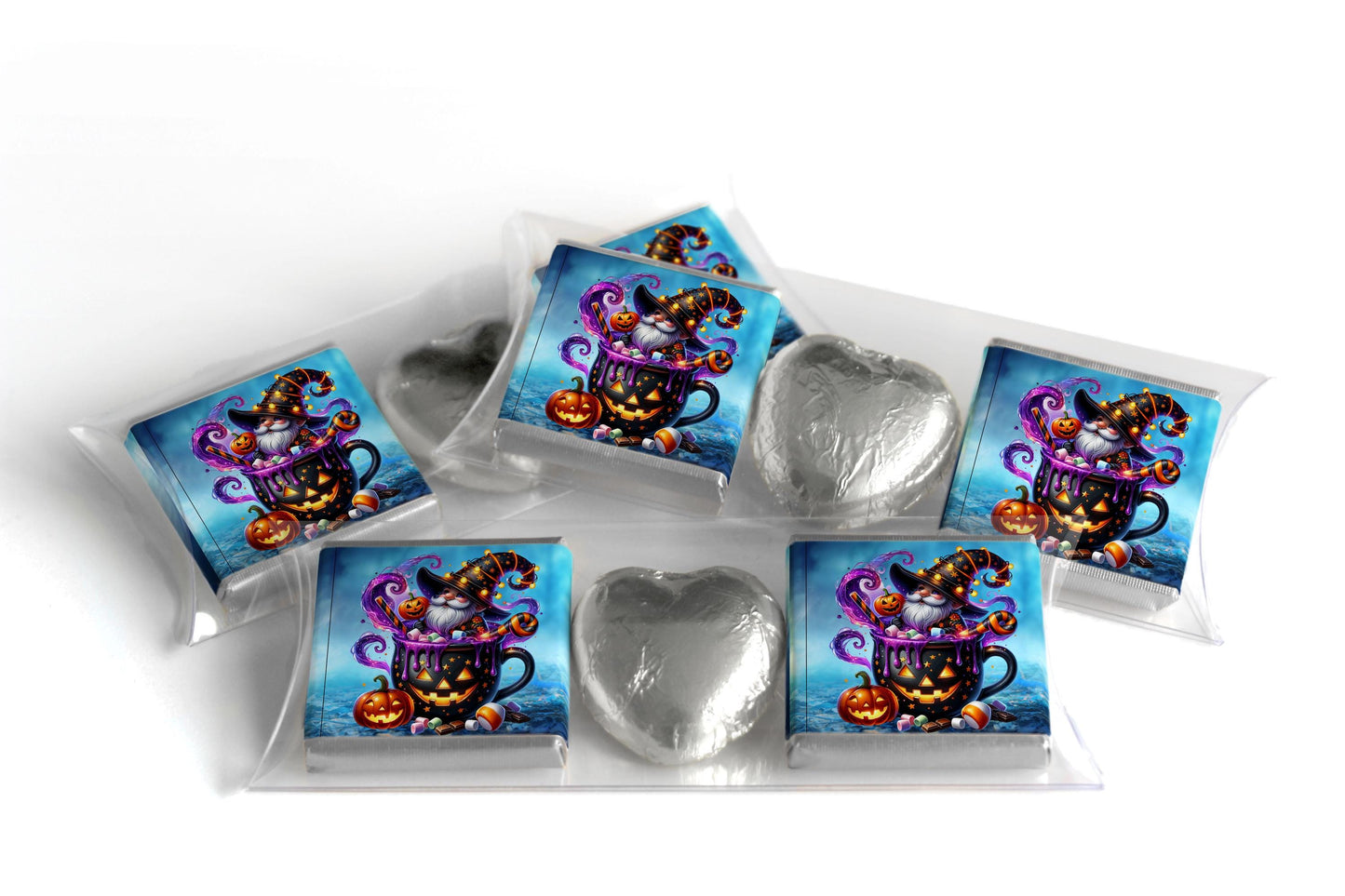 Halloween Gonk Chocolate Trio - Personalised Favours - Neapolitan Chocolates & Chocolate Heart - V6