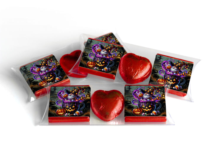 Halloween Gonk Chocolate Trio - Personalised Favours - Neapolitan Chocolates & Chocolate Heart - V7