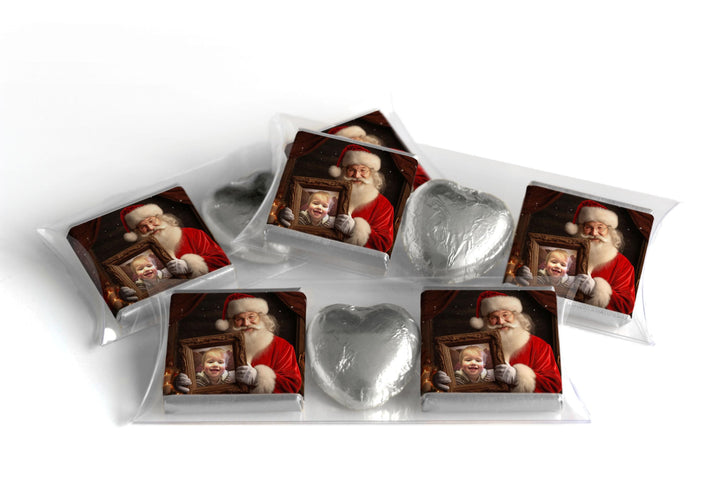 Christmas Chocolate Trio - Neapolitan Chocolates & Chocolate Heart - Your Image V15