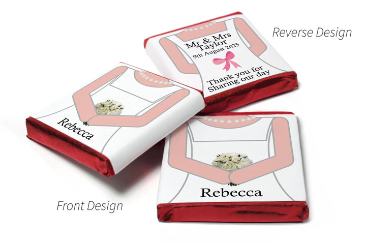 Wedding Chocolates - Personalised Wedding Favours - Neapolitan Chocolates - Bride