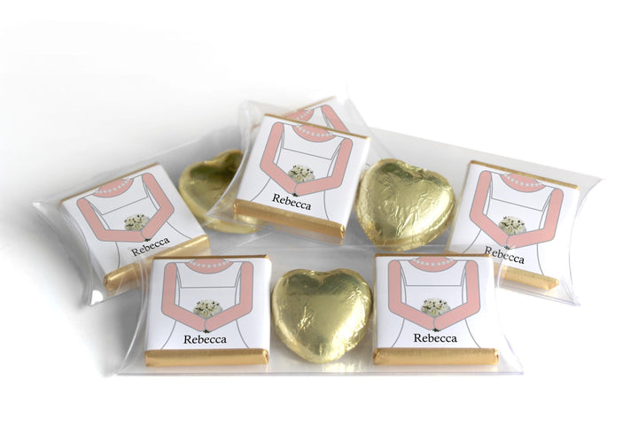 2 Choc Heart Trio Wedding Chocolates - Personalised Favours - Neapolitan Chocolates - Bride