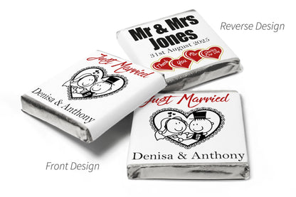 Wedding Chocolates - Personalised Wedding Favours - Neapolitan Chocolates - V14