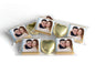 2 Choc Heart Trio Engaged Chocolates - Personalised Favours - Neapolitan Chocolates - V3 Blue