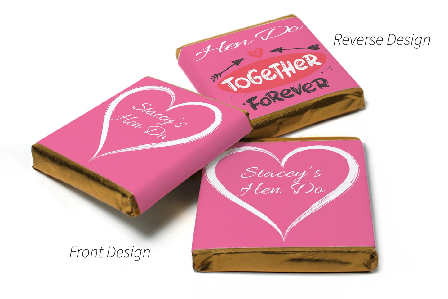 Hen Do Chocolates - Personalised Favours - Neapolitan Chocolates- V2