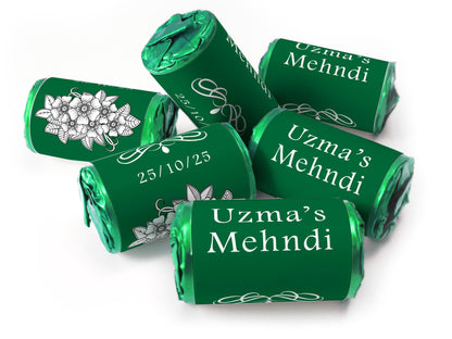 Mehndi Gifts - Personalised  Love Heart Sweets with different colours