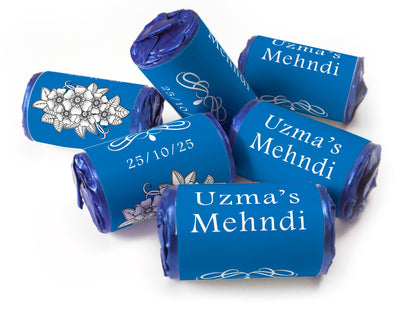 Mehndi Gifts - Personalised  Love Heart Sweets with different colours