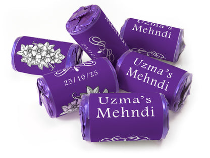 Mehndi Gifts - Personalised  Love Heart Sweets with different colours