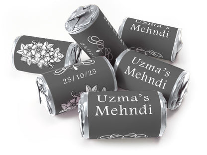 Mehndi Gifts - Personalised  Love Heart Sweets with different colours