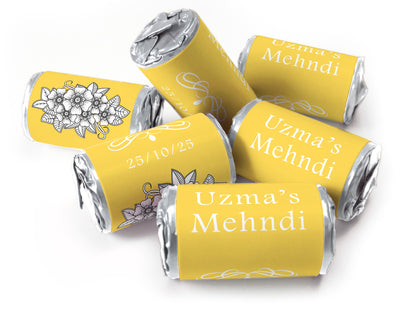 Mehndi Gifts - Personalised  Love Heart Sweets with different colours