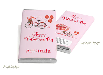 Valentines Chocolate Bars - Personalised Favours - 80g Milk Chocolate Bars in Gold & Silver Foils - V3
