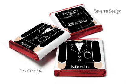 Wedding Chocolates - Personalised Wedding Favours - Neapolitan Chocolates - Groom