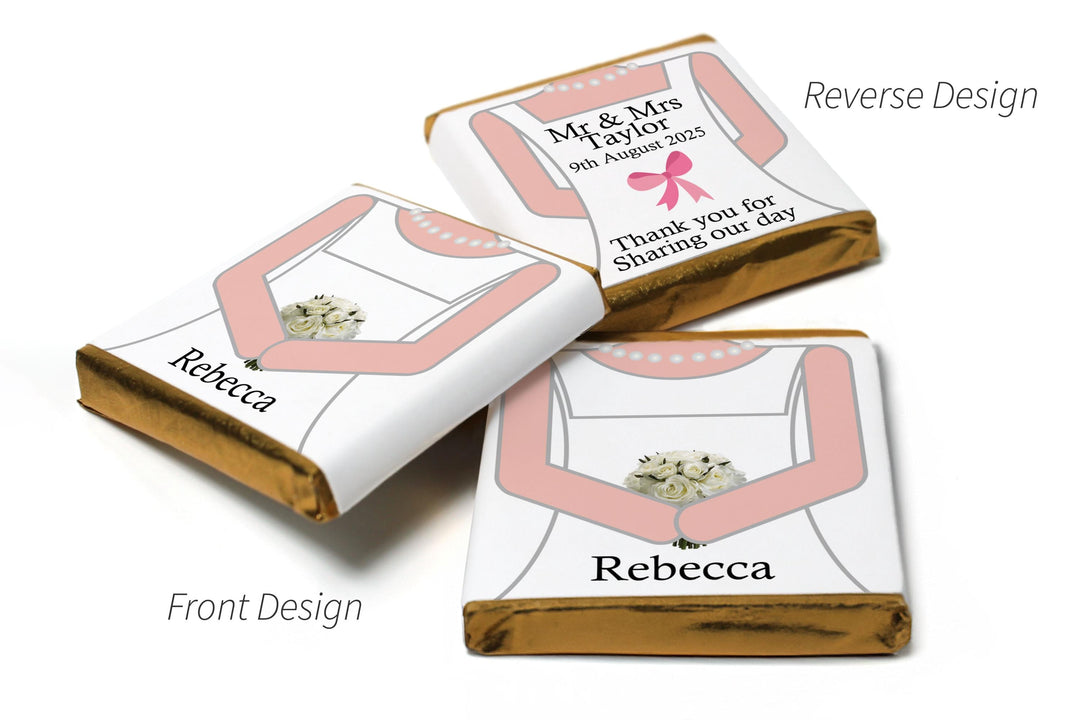 Wedding Chocolates - Personalised Wedding Favours - Neapolitan Chocolates - Bride