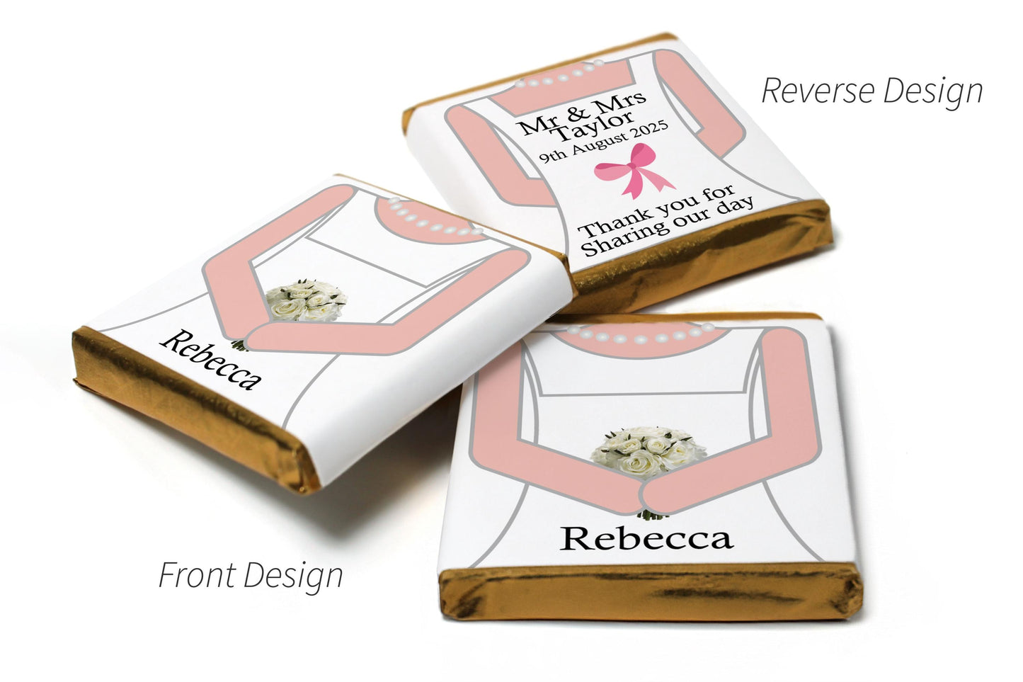 Wedding Chocolates - Personalised Wedding Favours - Neapolitan Chocolates - Bride