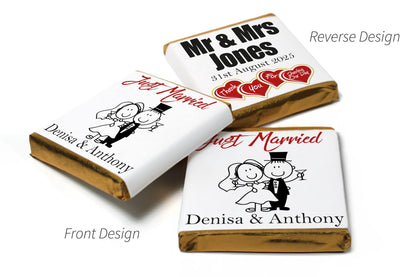 Wedding Chocolates - Personalised Wedding Favours - Neapolitan Chocolates - V13