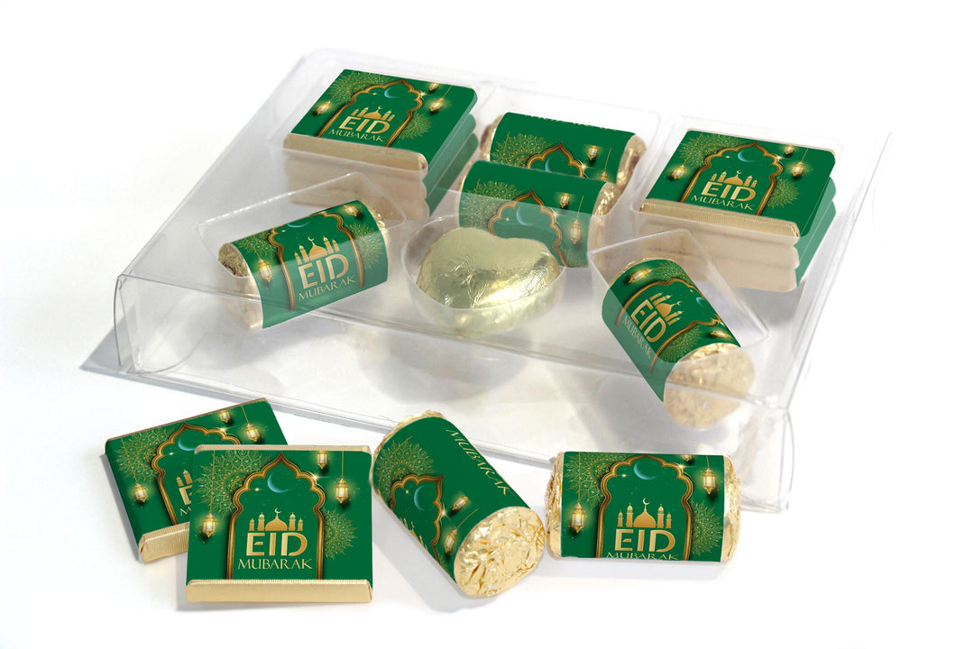 EID Large Combo Box - EID GIFTS - Neapolitan Chocolates/Heart/Love Heart Sweets - V3 - Green