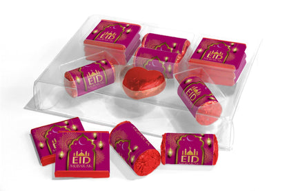 EID Large Combo Box - EID GIFTS - Neapolitan Chocolates/Heart/Love Heart Sweets - V3 - Purple
