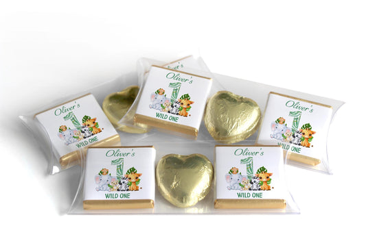 Choc Heart Trio Birthday Gifts - Wild One - Personalised Favours - Neapolitan Chocolates - V1