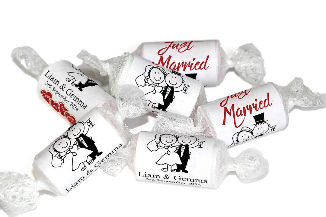 Wedding Sweets - Personalised Love Heart Favors, Cartoon - V13