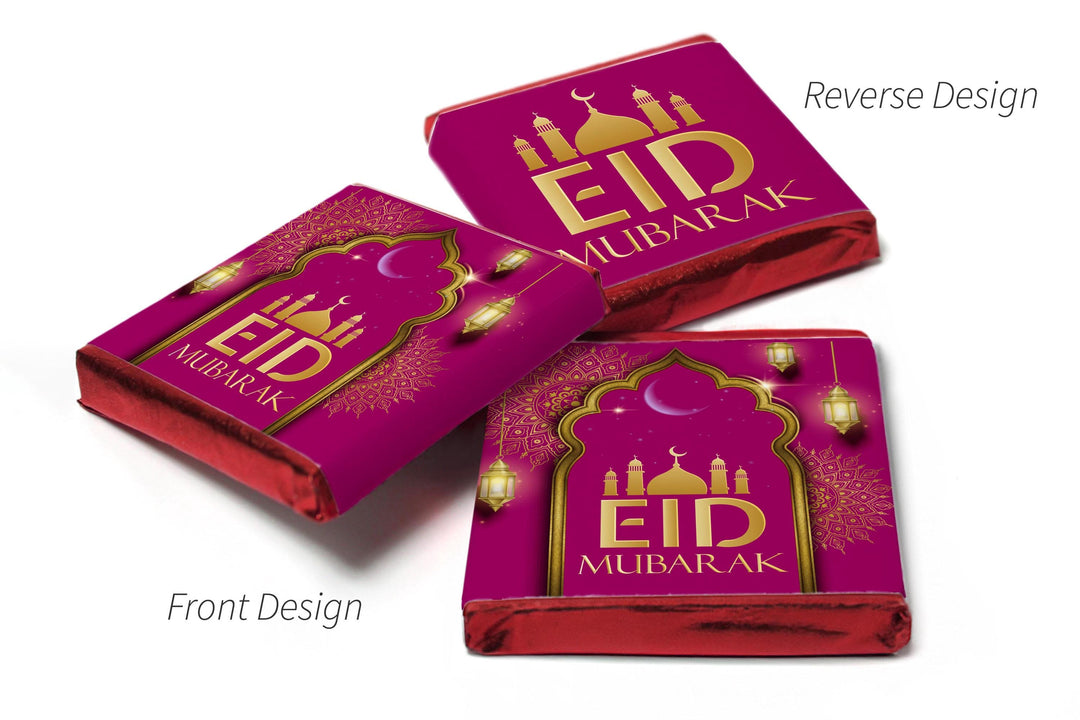 EID Mubarak Chocolates - Favours - Neapolitan Chocolates - V3 - Dark Pink