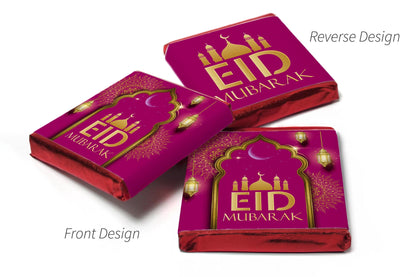 EID Mubarak Chocolates - Favours - Neapolitan Chocolates - V3 - Dark Pink