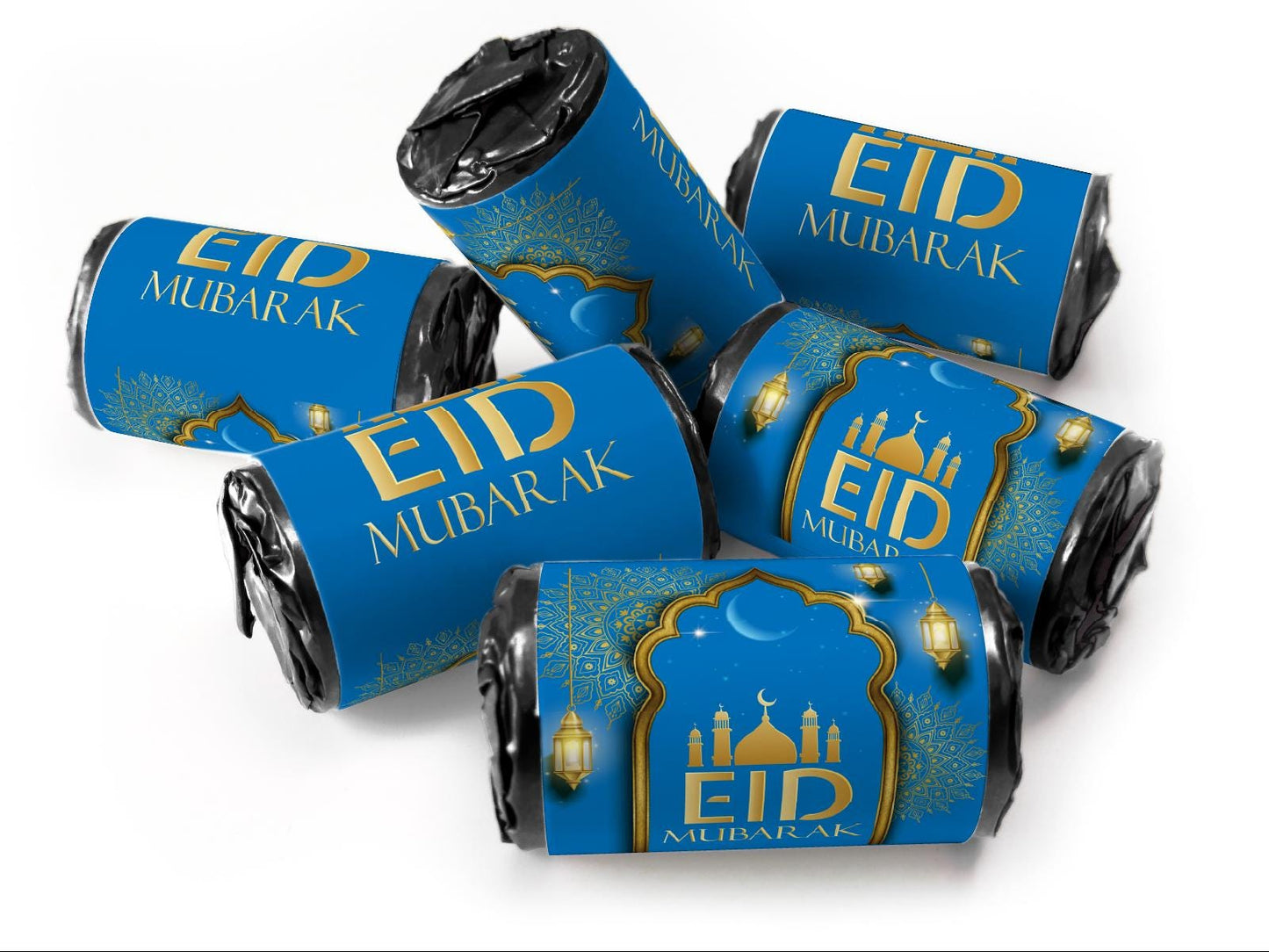 EID Sweets - EID Gifts - Favors - Love Heart Sweets with Inner Foil choices - Blue V3