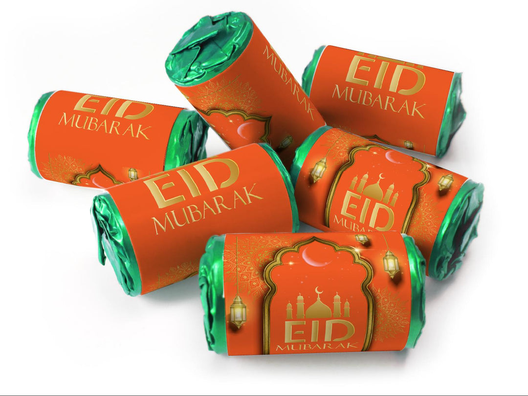 EID Sweets - EID Gifts - Favors - Love Heart Sweets with Inner Foil choices - Orange V3