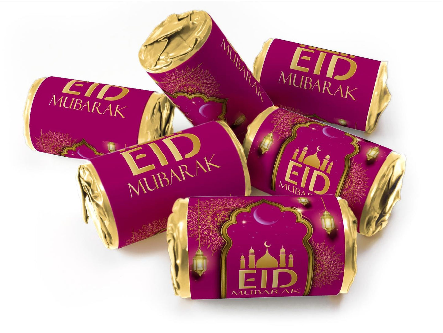 EID Sweets - EID Gifts - Favors - Love Heart Sweets with Inner Foil choices - Dark Pink V3