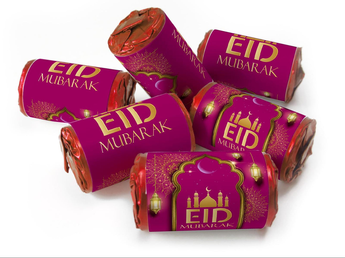 EID Sweets - EID Gifts - Favors - Love Heart Sweets with Inner Foil choices - Dark Pink V3