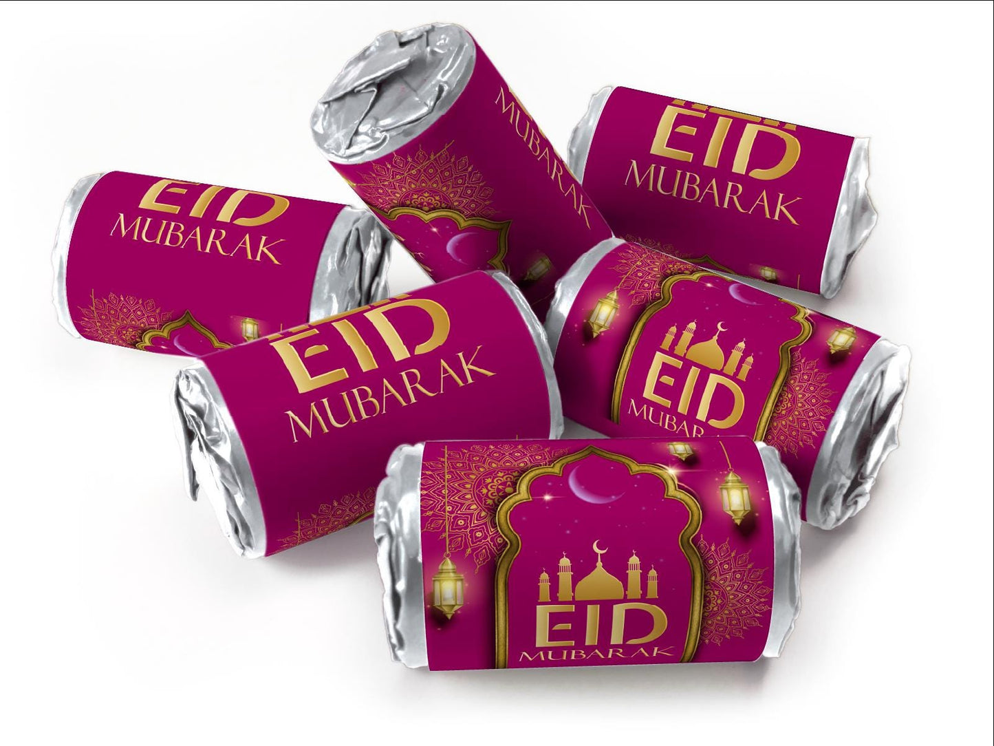 EID Sweets - EID Gifts - Favors - Love Heart Sweets with Inner Foil choices - Dark Pink V3