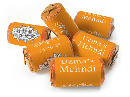 Mehndi Gifts - Personalised  Love Heart Sweets with different colours