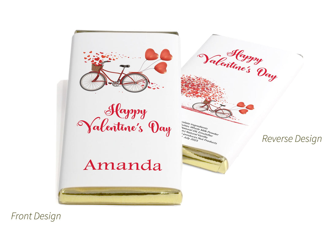 Valentines Chocolate Bars - Personalised Favours - 80g Milk Chocolate Bars in Gold & Silver Foils - V1