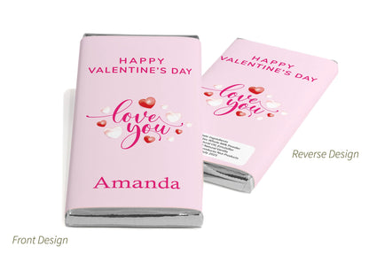 Valentines Chocolate Bars - Personalised Favours - 80g Milk Chocolate Bars in Gold & Silver Foils - V2