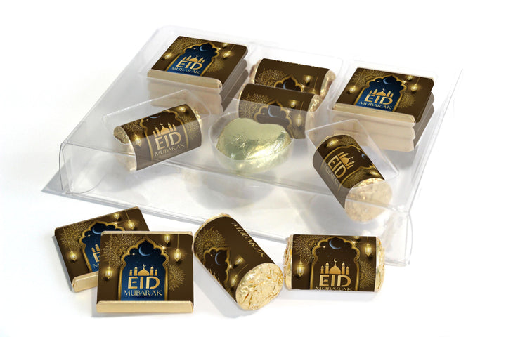 EID Large Combo Box - EID GIFTS - Neapolitan Chocolates/Heart/Love Heart Sweets - V3 - Brown