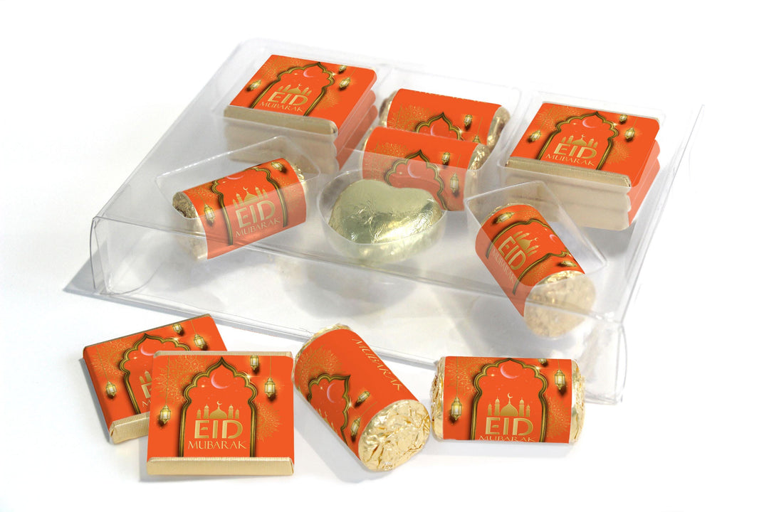 EID Large Combo Box - EID GIFTS - Neapolitan Chocolates/Heart/Love Heart Sweets - V3 - Orange