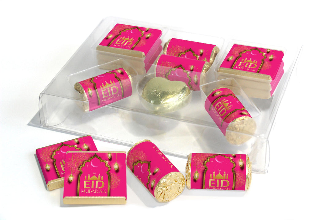 EID Large Combo Box - EID GIFTS - Neapolitan Chocolates/Heart/Love Heart Sweets - V3 - Pink