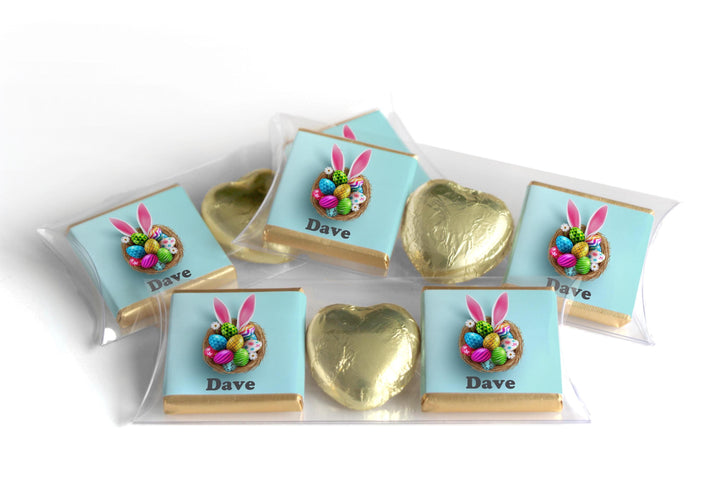 2 Choc Heart Trio Easter Chocolates - Personalised Gifts - Neapolitan Chocolates - V2
