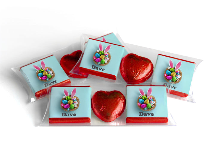 2 Choc Heart Trio Easter Chocolates - Personalised Gifts - Neapolitan Chocolates - V2