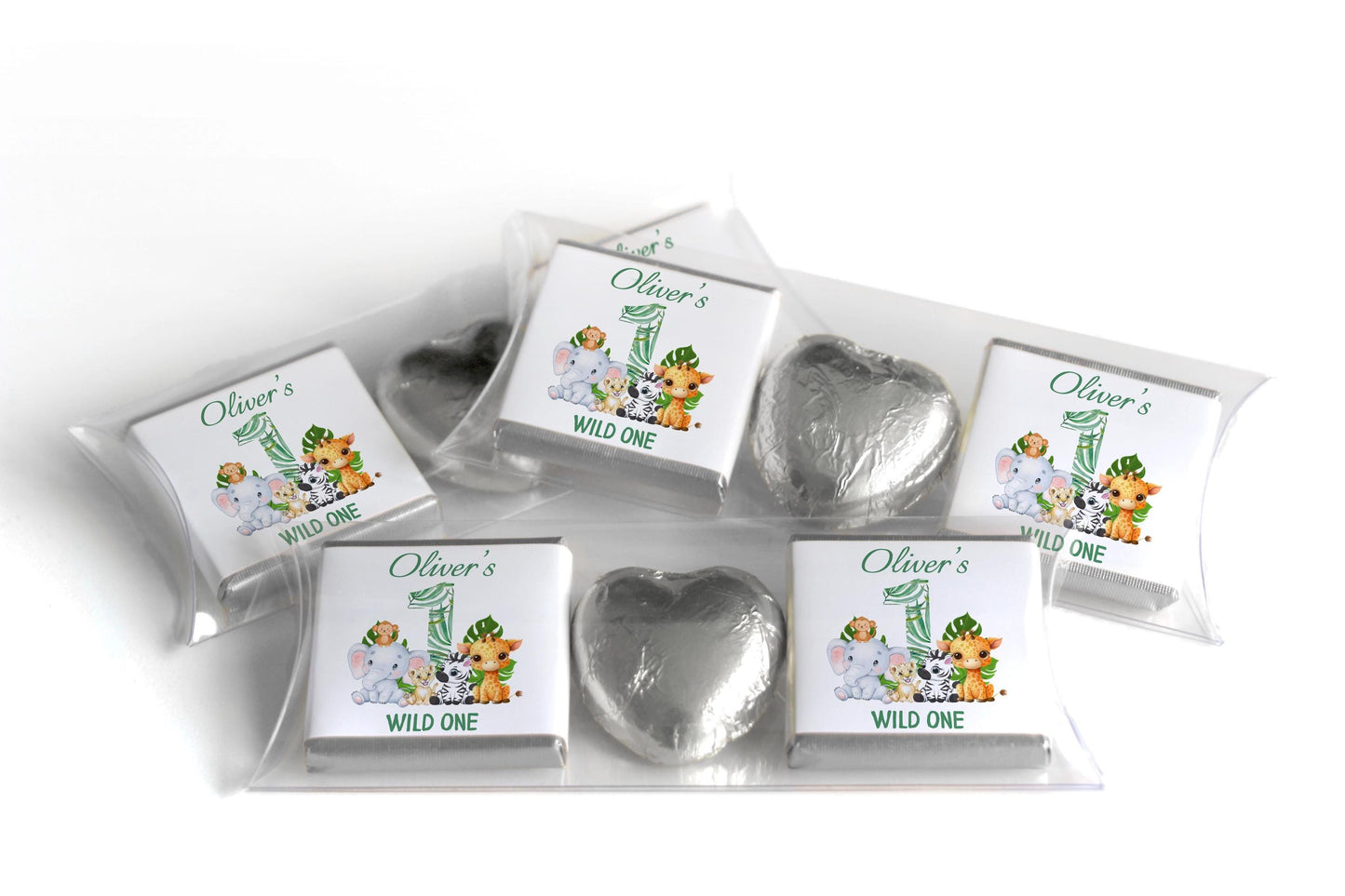 Choc Heart Trio Birthday Gifts - Wild One - Personalised Favours - Neapolitan Chocolates - V1