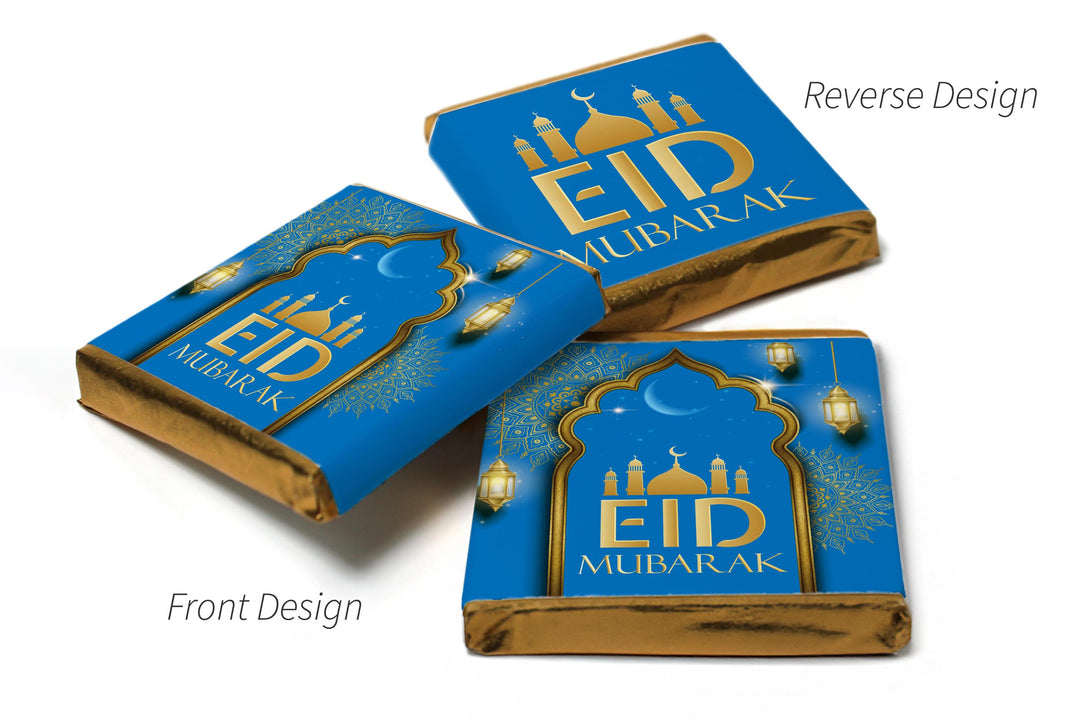 EID Mubarak Chocolates - Favours - Neapolitan Chocolates - V3 - Blue