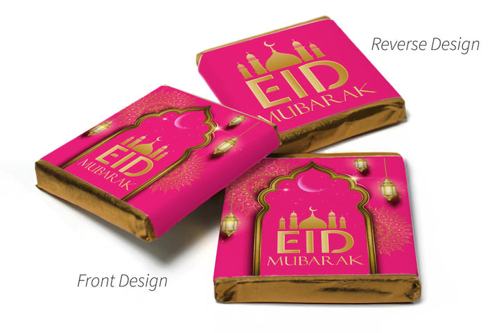 EID Mubarak Chocolates - Favours - Neapolitan Chocolates - V3 - Pink