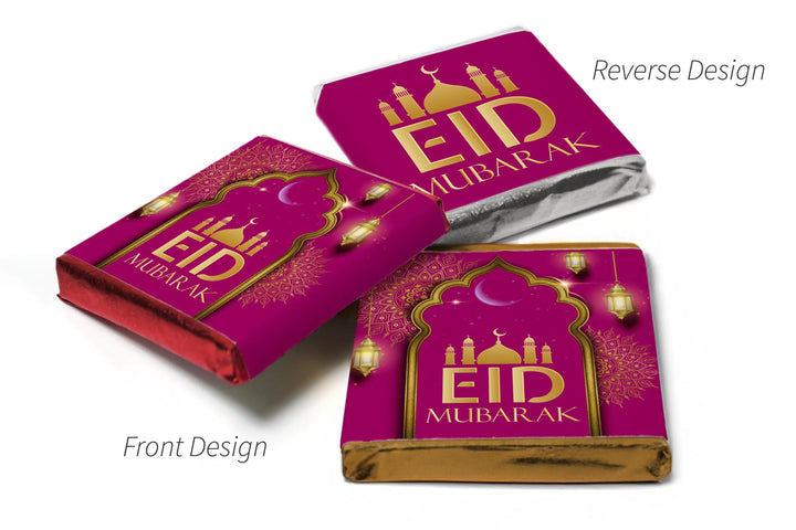 EID Mubarak Chocolates - Favours - Neapolitan Chocolates - V3 - Dark Pink