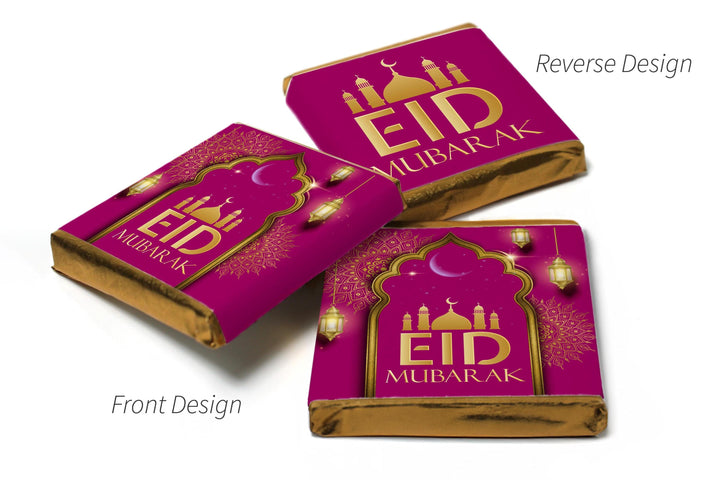EID Mubarak Chocolates - Favours - Neapolitan Chocolates - V3 - Dark Pink