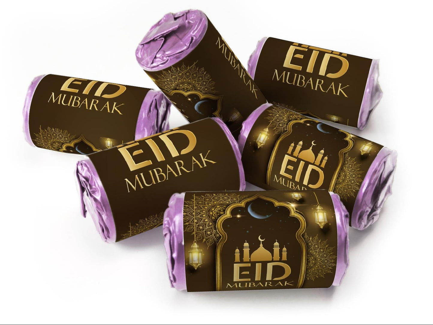 EID Sweets - EID Gifts - Favors - Love Heart Sweets with Inner Foil choices - Brown V3
