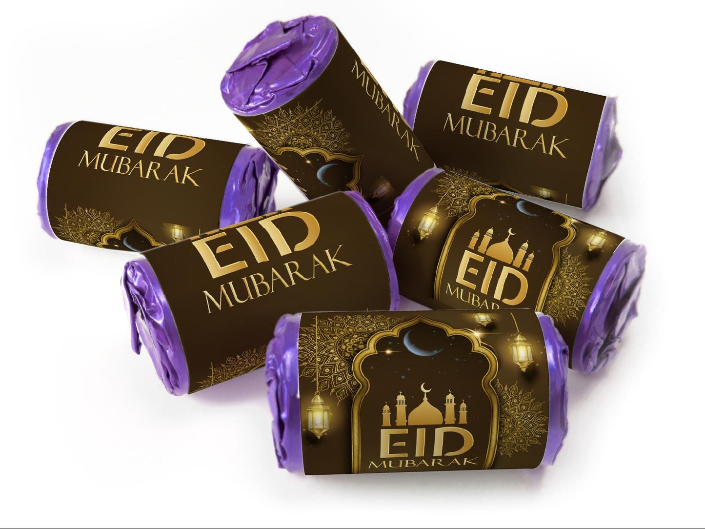EID Sweets - EID Gifts - Favors - Love Heart Sweets with Inner Foil choices - Brown V3