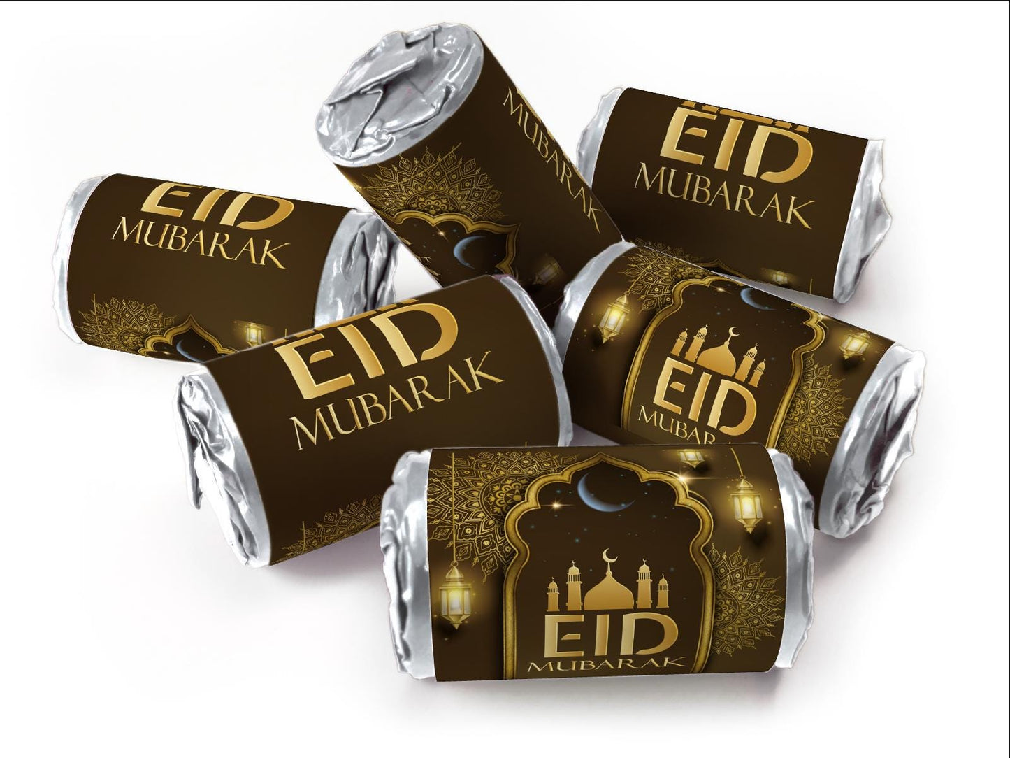 EID Sweets - EID Gifts - Favors - Love Heart Sweets with Inner Foil choices - Brown V3