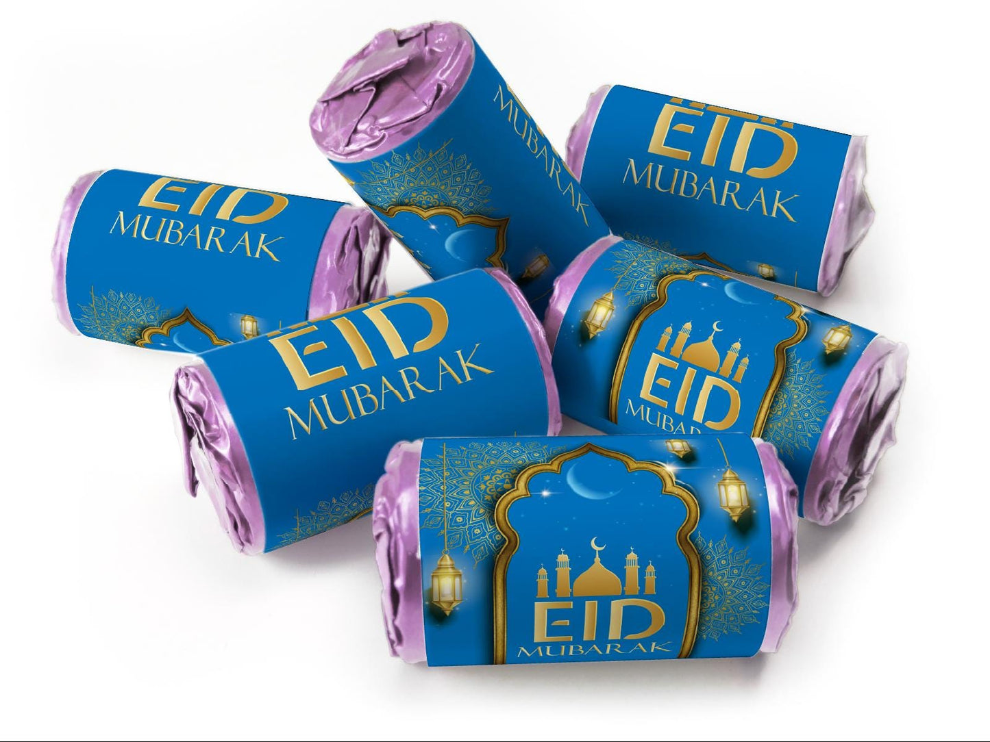EID Sweets - EID Gifts - Favors - Love Heart Sweets with Inner Foil choices - Blue V3