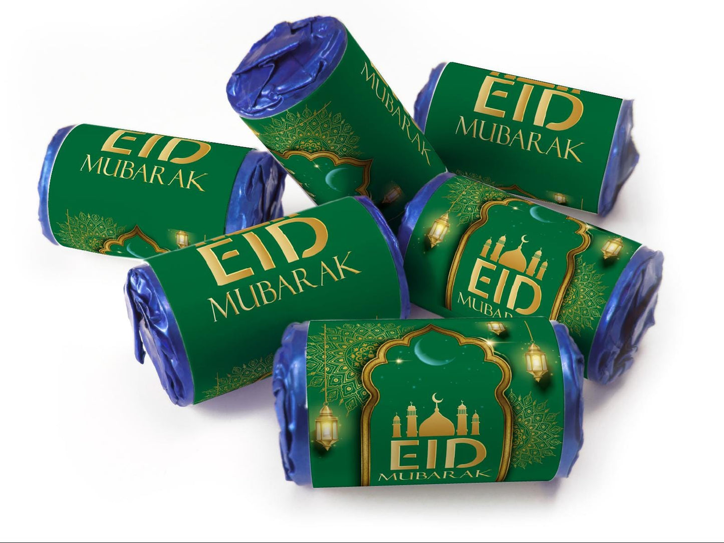 EID Sweets - EID Gifts - Favors - Love Heart Sweets with Inner Foil choices - Green V3